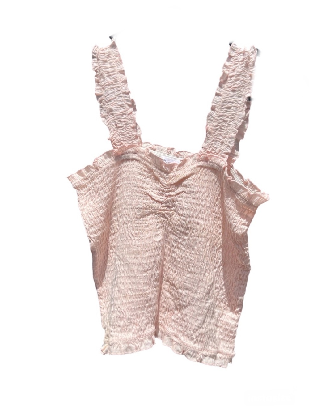 Kiwi + Punch Baby Pink Set Ruffled Camisole Crop & Lightweight Flowy Pants sz L